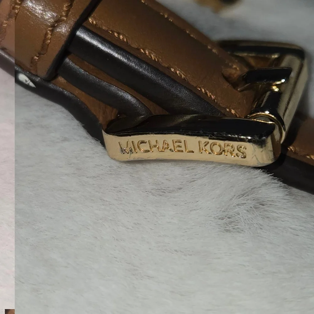 Michael Kors Jet Set Tote Bag Medium White and Brown